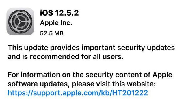 市北苹果手机维修分享iOS12.5.2发布，建议所有老苹果用户安装 